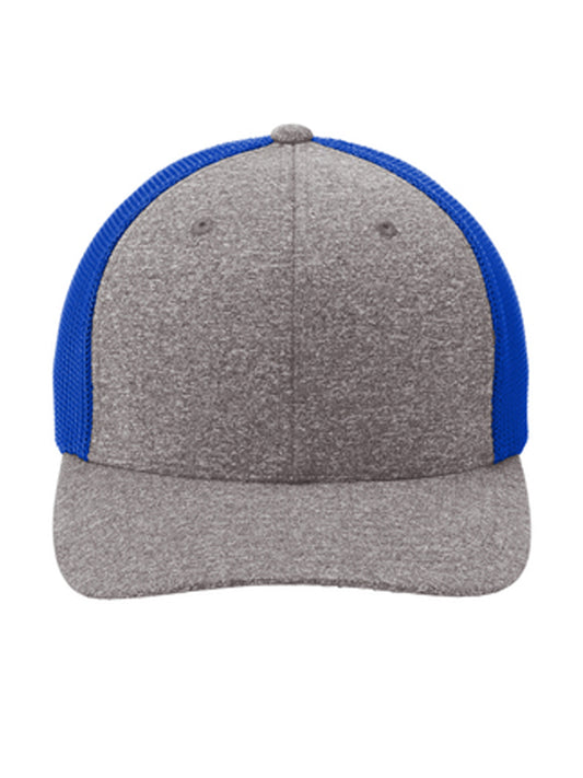 Unisex Mesh Back Trucker Cap - C302 - True Royal/ Grey Heather