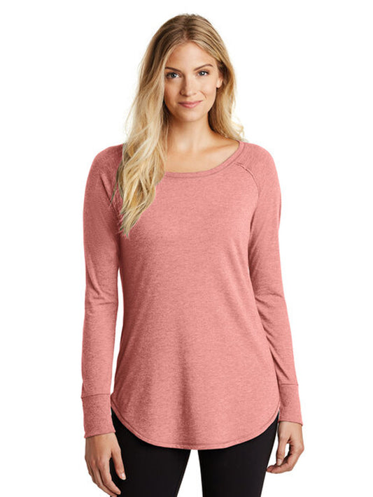 Women’s Perfect Tri Long Sleeve Tunic Tee - DT132L - Blush Frost