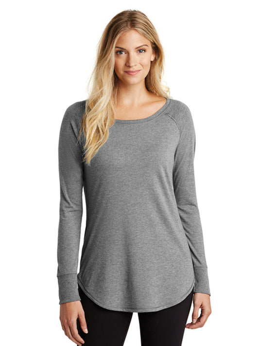 Women’s Perfect Tri Long Sleeve Tunic Tee - DT132L - Grey Frost