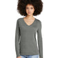 Women’s Perfect Tri Long Sleeve V-Neck Tee - DT135 - Heathered Charcoal
