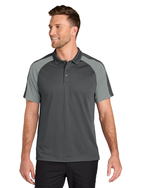 Men's Pocketless Moisture Wicking Colorblock Polo - K247 - Storm Grey/ Gusty Grey