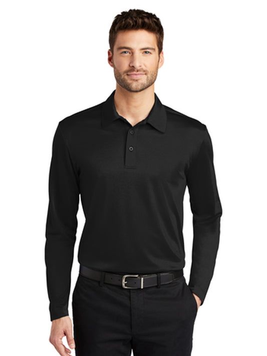 Men's Pocketless Performance Long Sleeve Polo