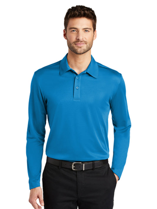 Men's Pocketless Performance Long Sleeve Polo