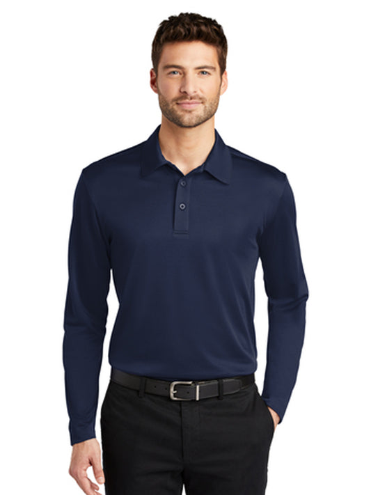 Men's Pocketless Performance Long Sleeve Polo