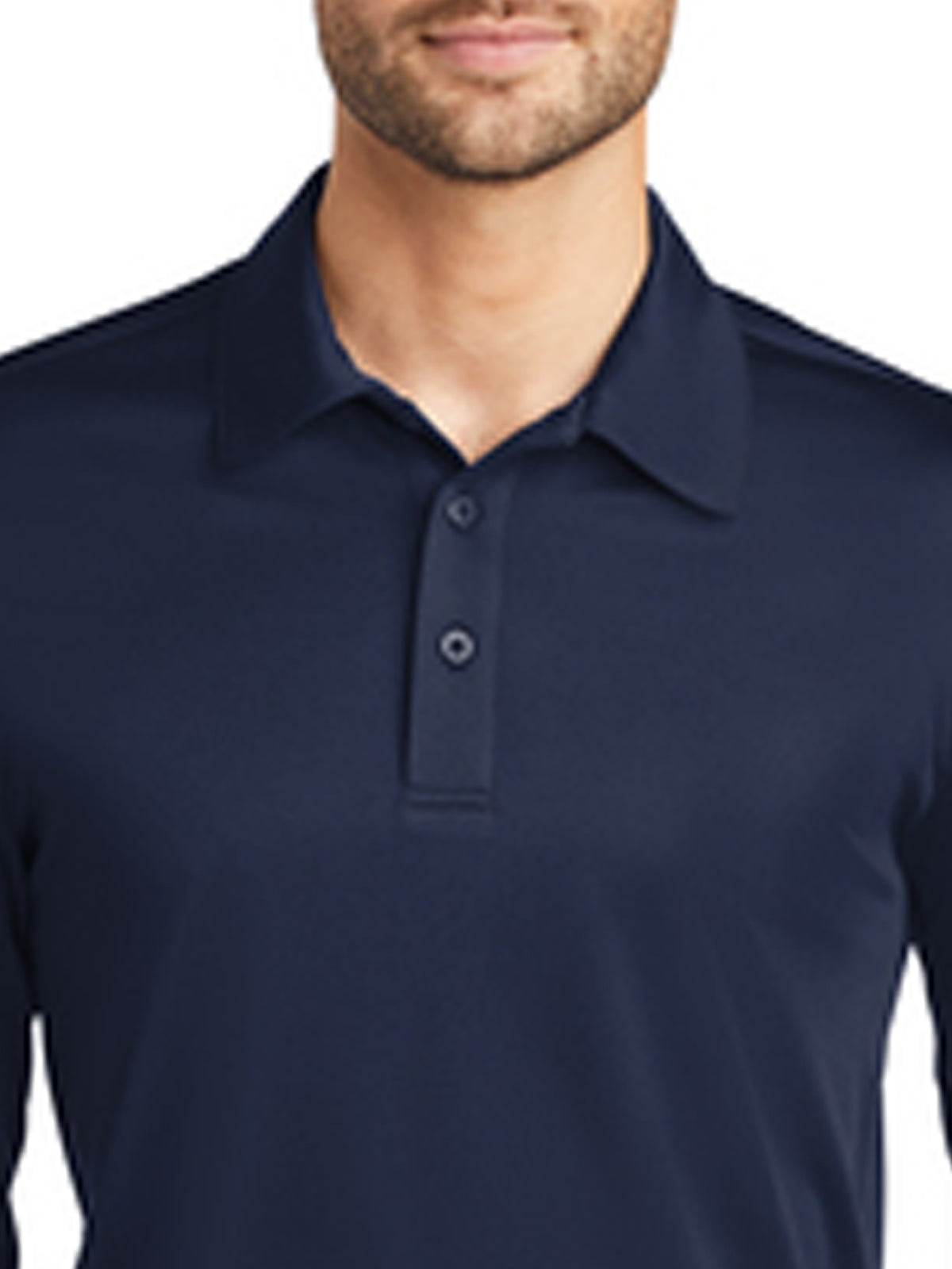 Men's Pocketless Performance Long Sleeve Polo