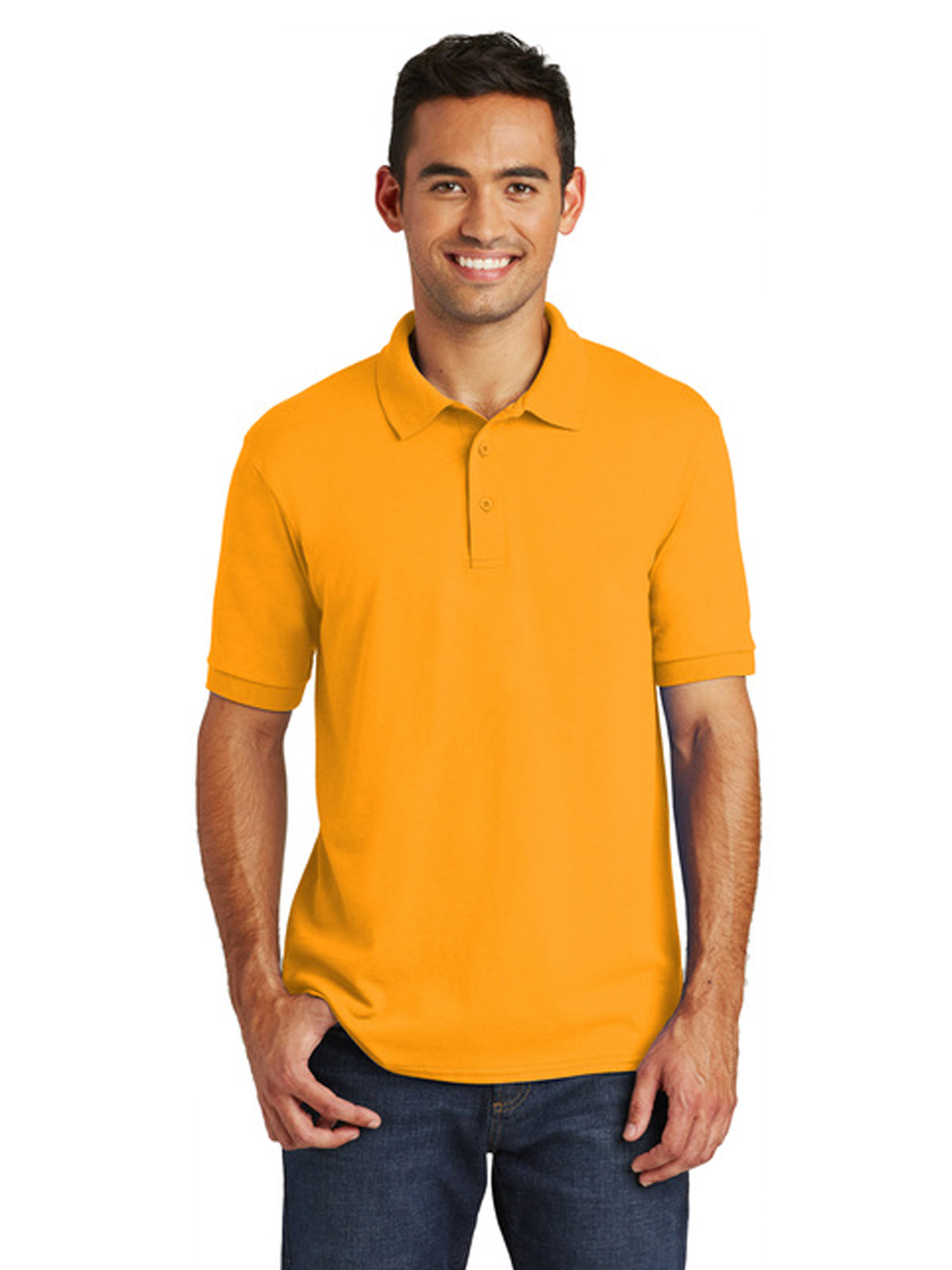 Men's Pocketless Jersey Knit Polo - KP55 - Gold
