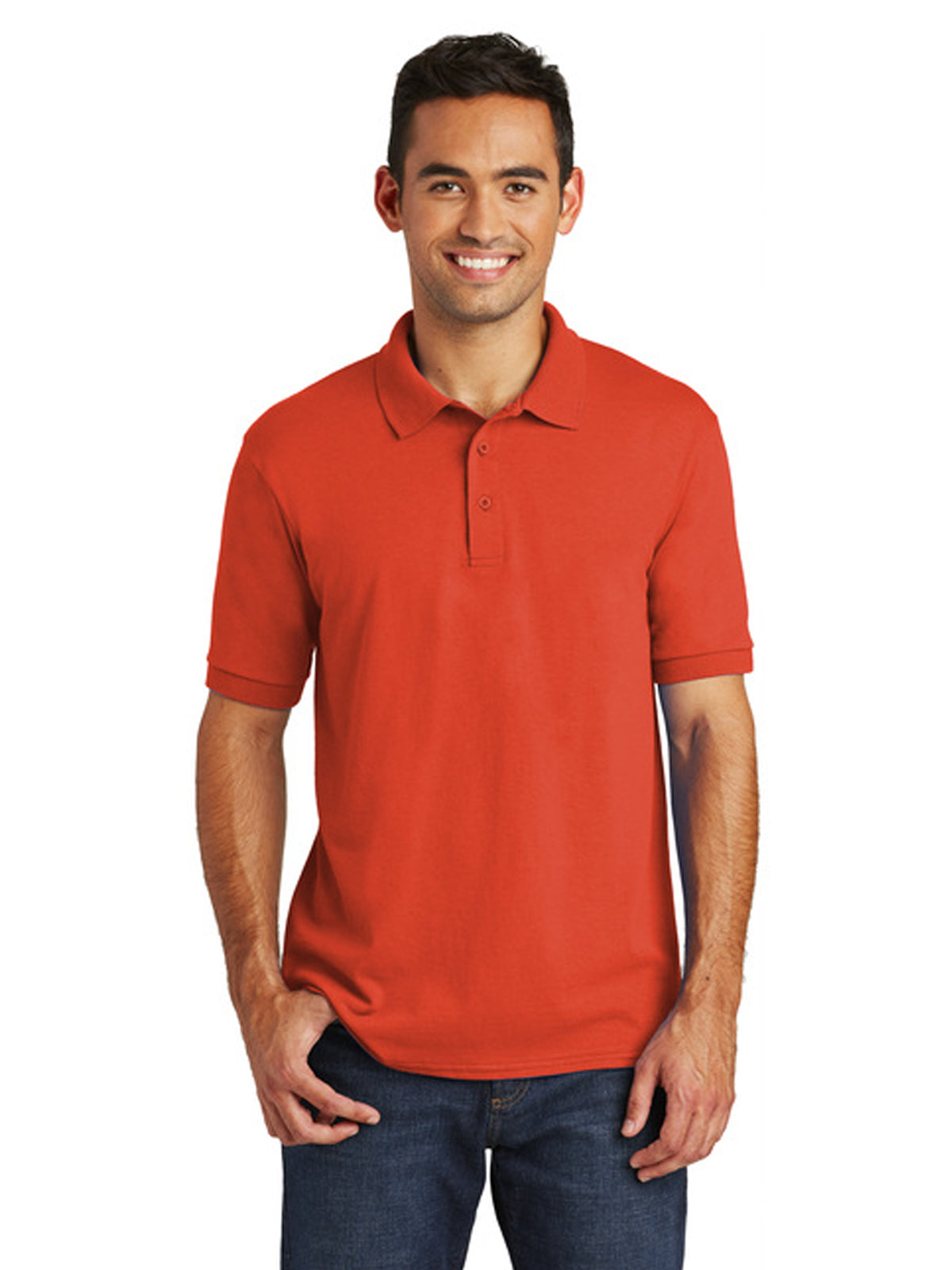 Men's Pocketless Jersey Knit Polo - KP55 - Orange