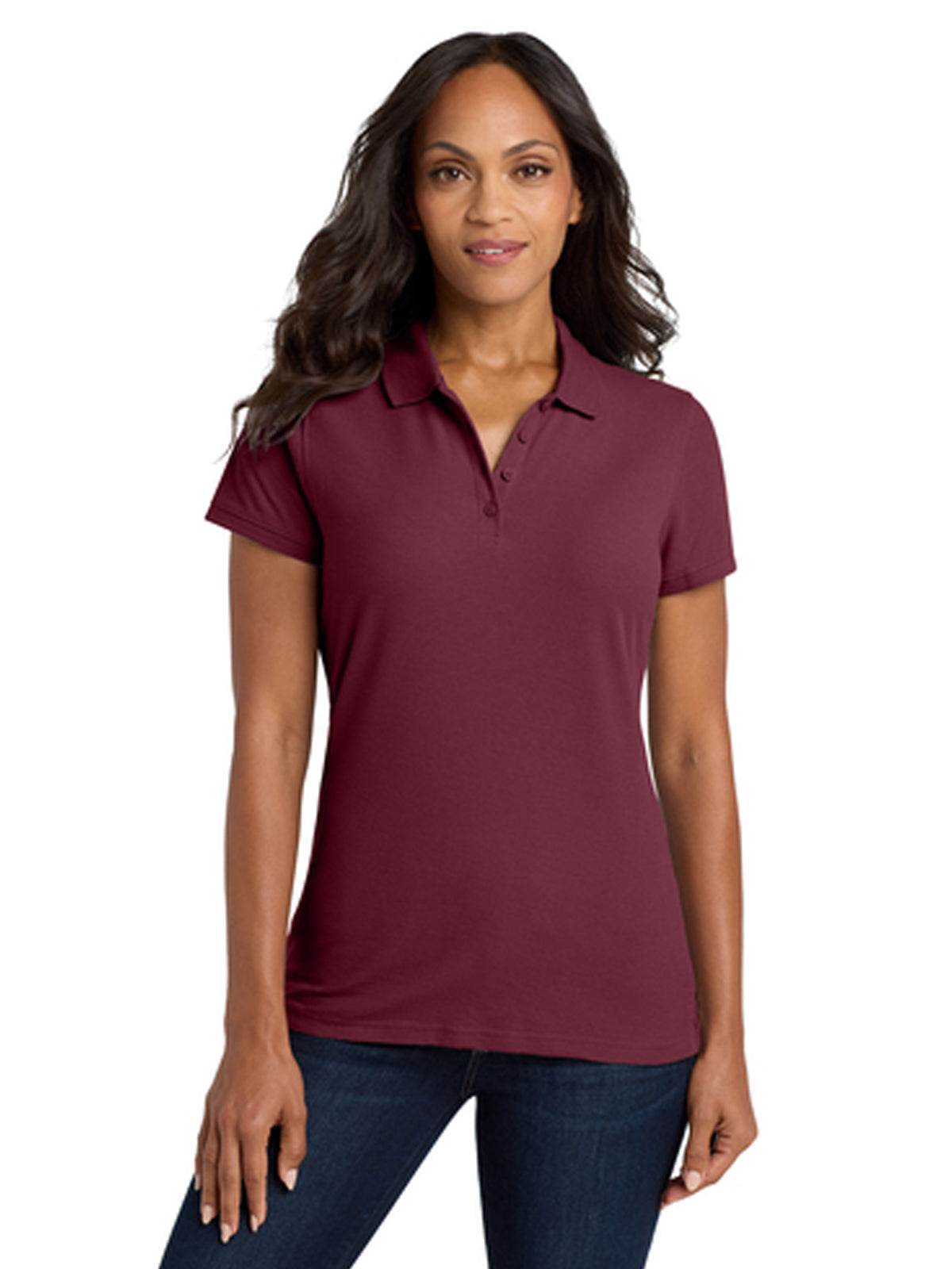 Women's Classic Pique Polo Shirt - L100 - Burgundy