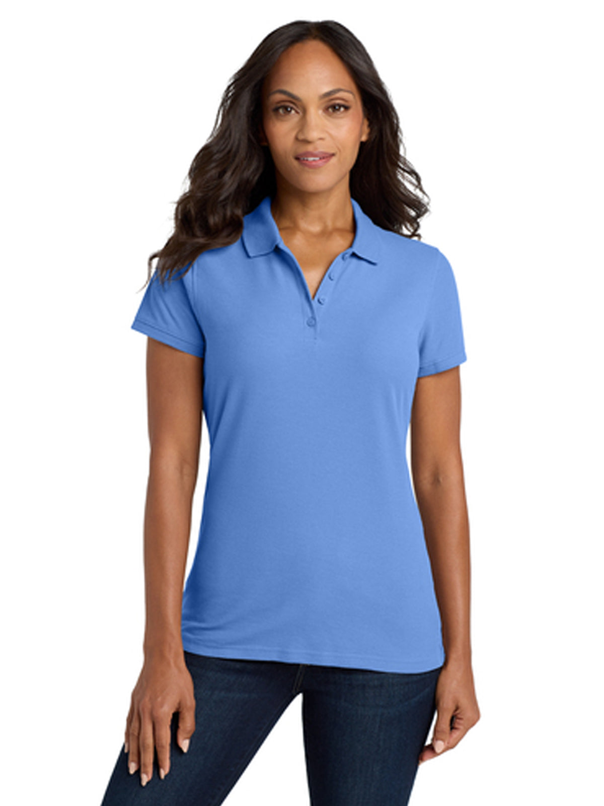 Women's Classic Pique Polo Shirt - L100 - Carolina Blue