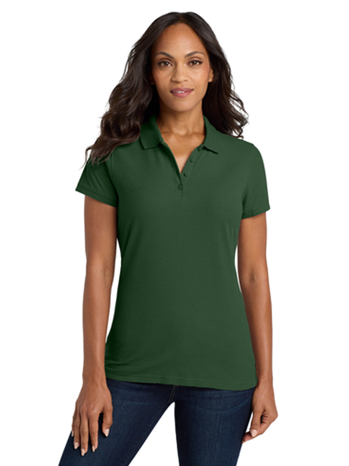 Women's Classic Pique Polo Shirt - L100 - Deep Forest Green