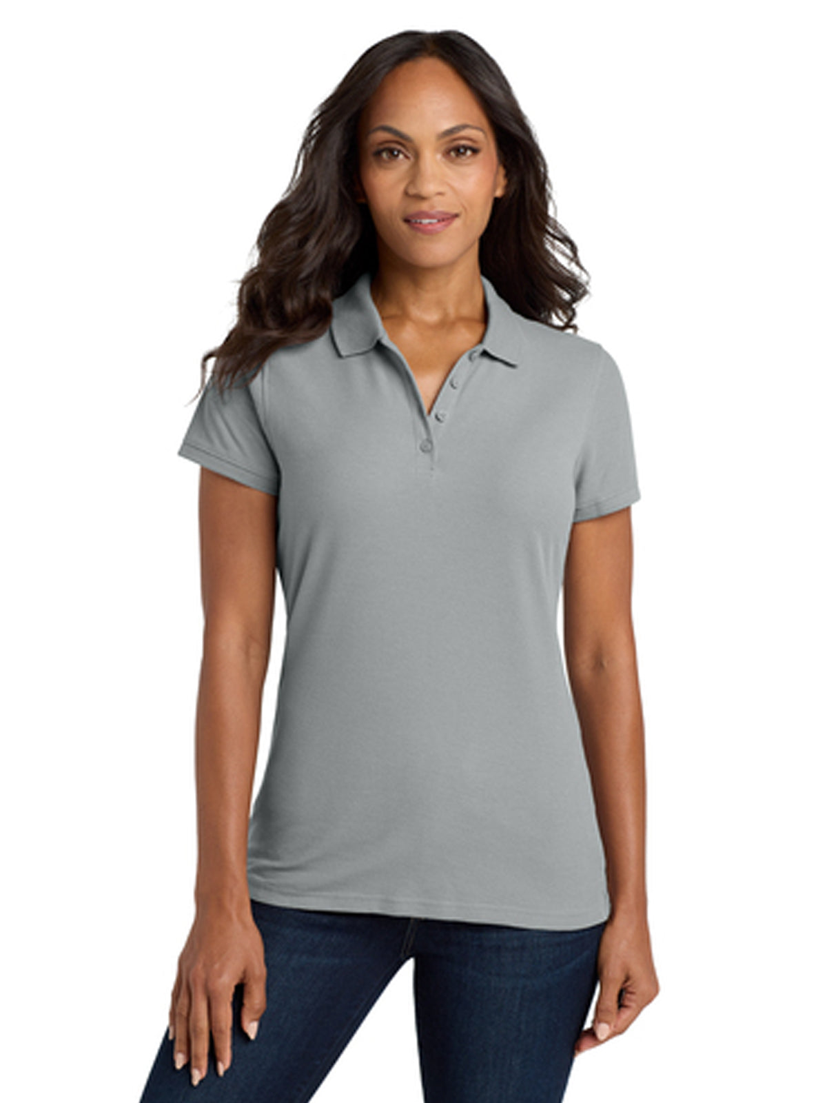 Women's Classic Pique Polo Shirt - L100 - Gusty Grey