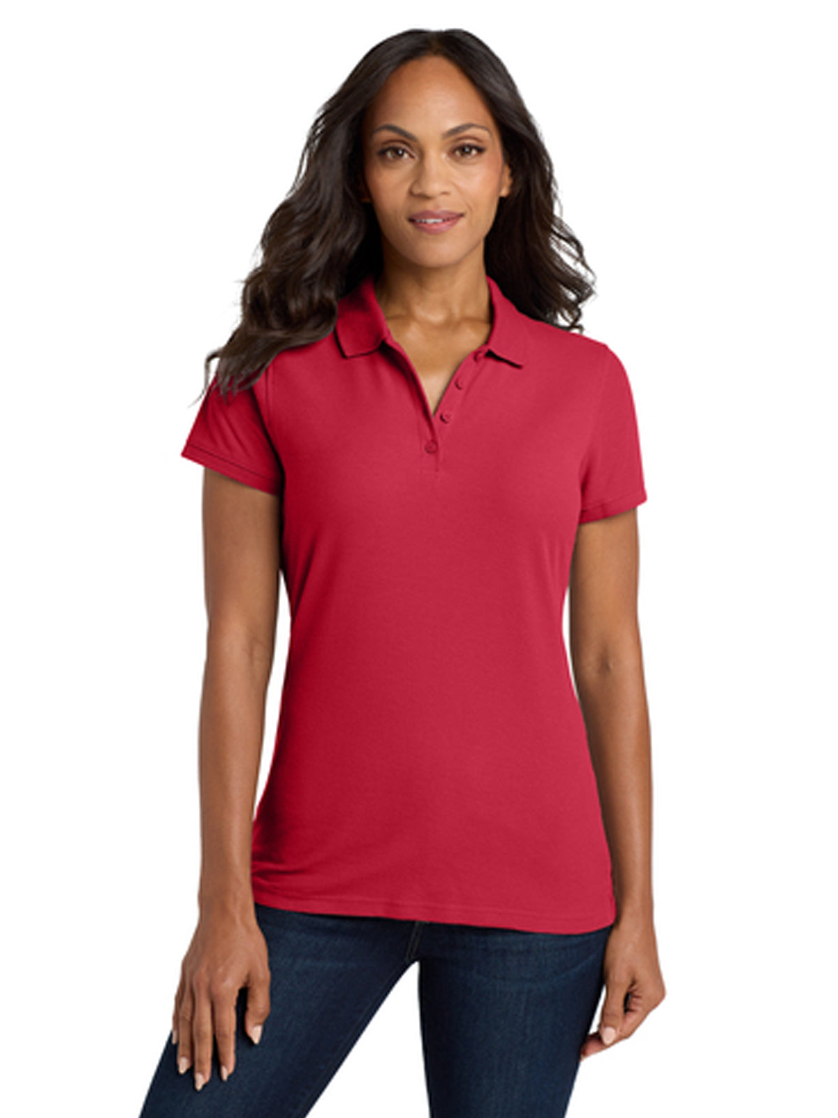 Women's Classic Pique Polo Shirt - L100 - Rich Red
