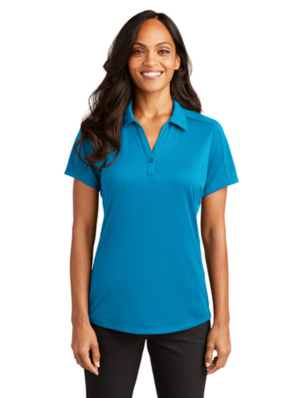 Women's Pocketless Jacquard Polo