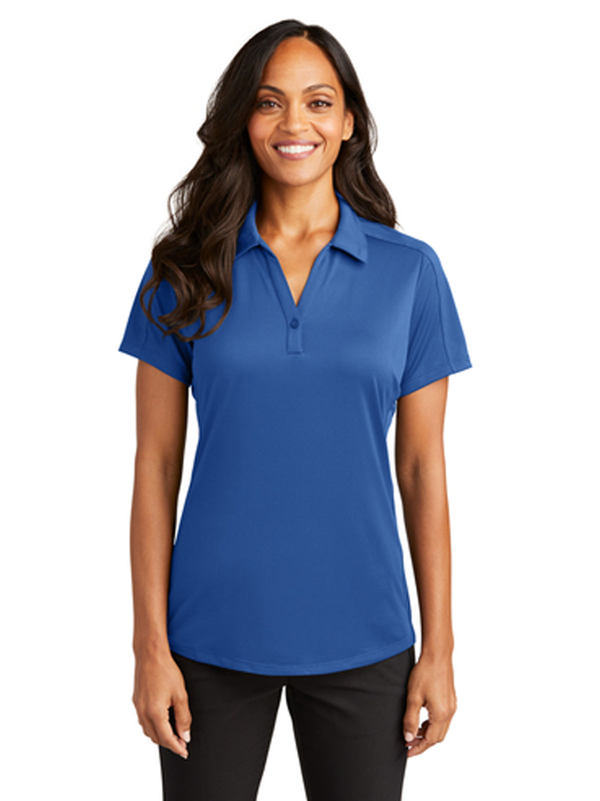 Women's Pocketless Jacquard Polo