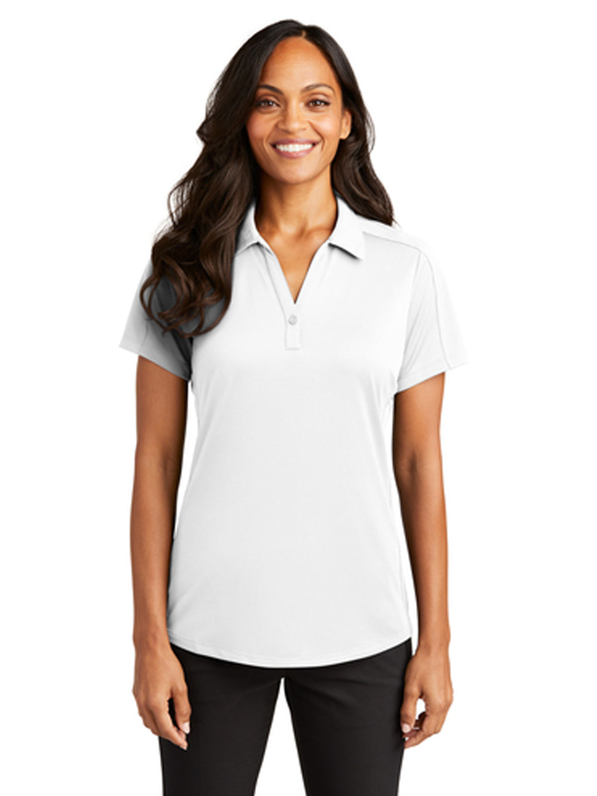 Women's Pocketless Jacquard Polo