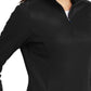 Women's Pinpoint Mesh Half-Zip Pullover - L806 - Black