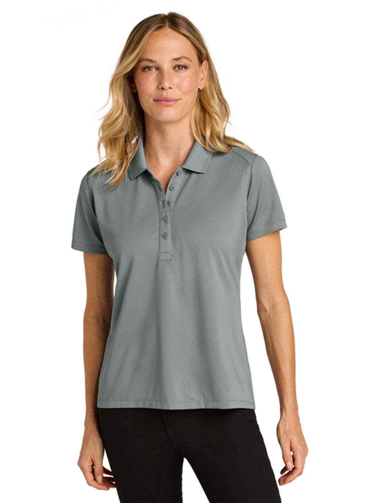 Women's Pocketless Moisture Wicking Polo - LK240 - Gusty Grey
