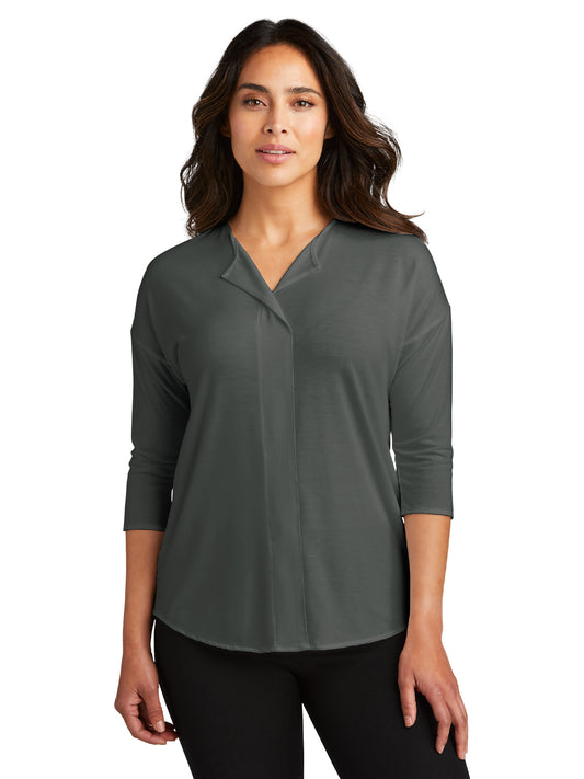 Women's 3/4 Sleeve Split Neck Top