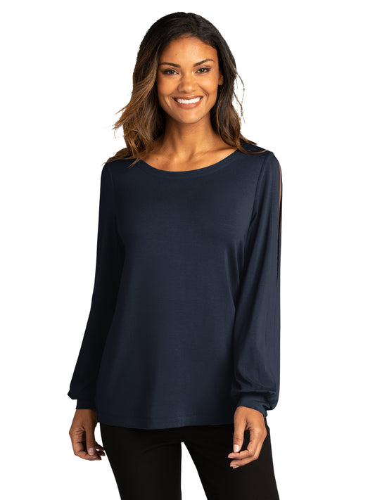 Women's Luxe Knit Jewel Neck Top