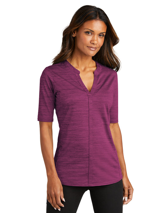 Women's Heather Open Neck Top