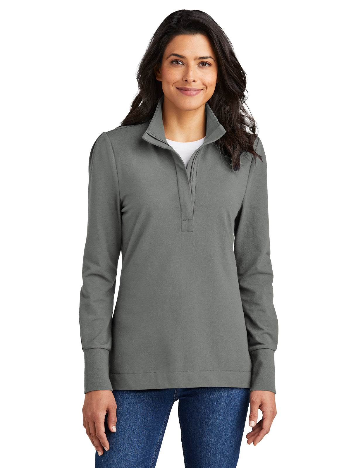 Women's Fairway Stretch 1/4-Zip Pullover - LK829 - Shadow Grey