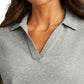 Women's Pique Polo - LK867 - Deep Smoke Heather