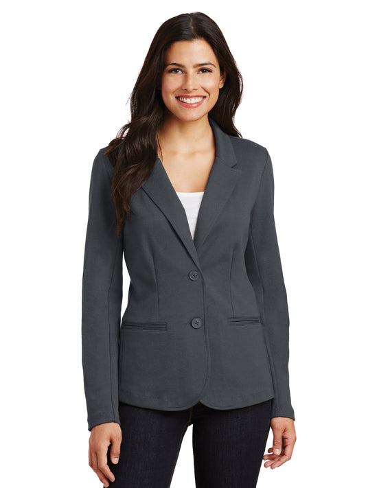 Women's Knit Blazer - LM2000 - Battleship Grey