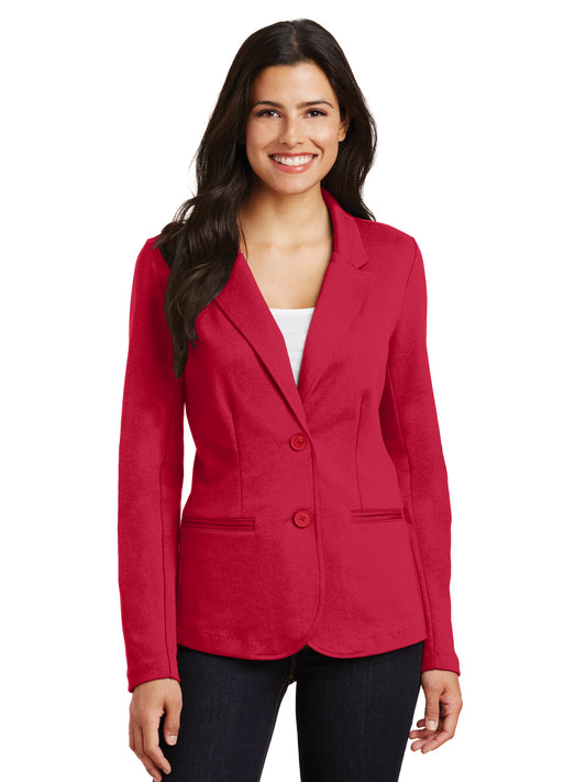 Women's Knit Blazer - LM2000 - Rich Red