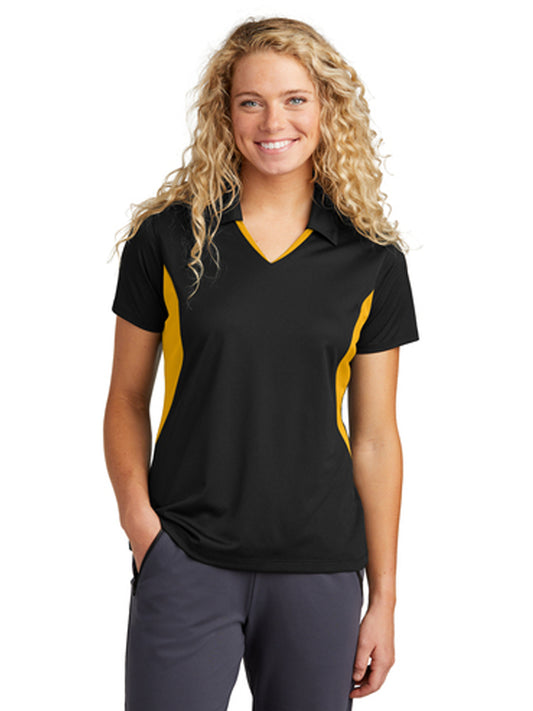 Women's Pocketless Side Blocked Polo Shirt