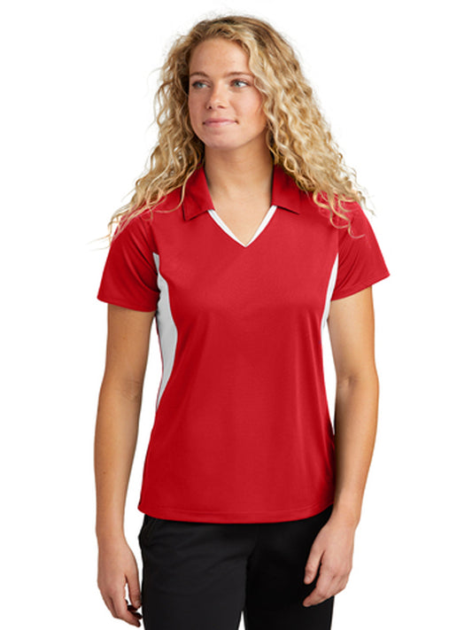 Women's Pocketless Side Blocked Polo Shirt