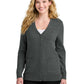Women's 2-Pocket Button-Up Cardigan Sweater - LSW4150 - Charcoal Heather