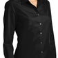 Women's Long Sleeve Poplin Shirt - LW100 - Deep Black