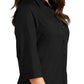 Women's 3/4 Sleeve Button Up Shirt - LW102 - Deep Black