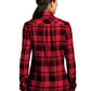 Women's Plaid Flannel Shirt - LW668 - Engine Red/Black