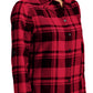 Women's Plaid Flannel Shirt - LW668 - Engine Red/Black