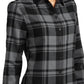 Women's Plaid Flannel Shirt - LW668 - Grey/Black
