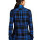 Women's Plaid Flannel Shirt - LW668 - Royal/Black