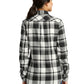 Women's Plaid Flannel Shirt - LW668 - Snow White/Black