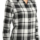 Women's Plaid Flannel Shirt - LW668 - Snow White/Black