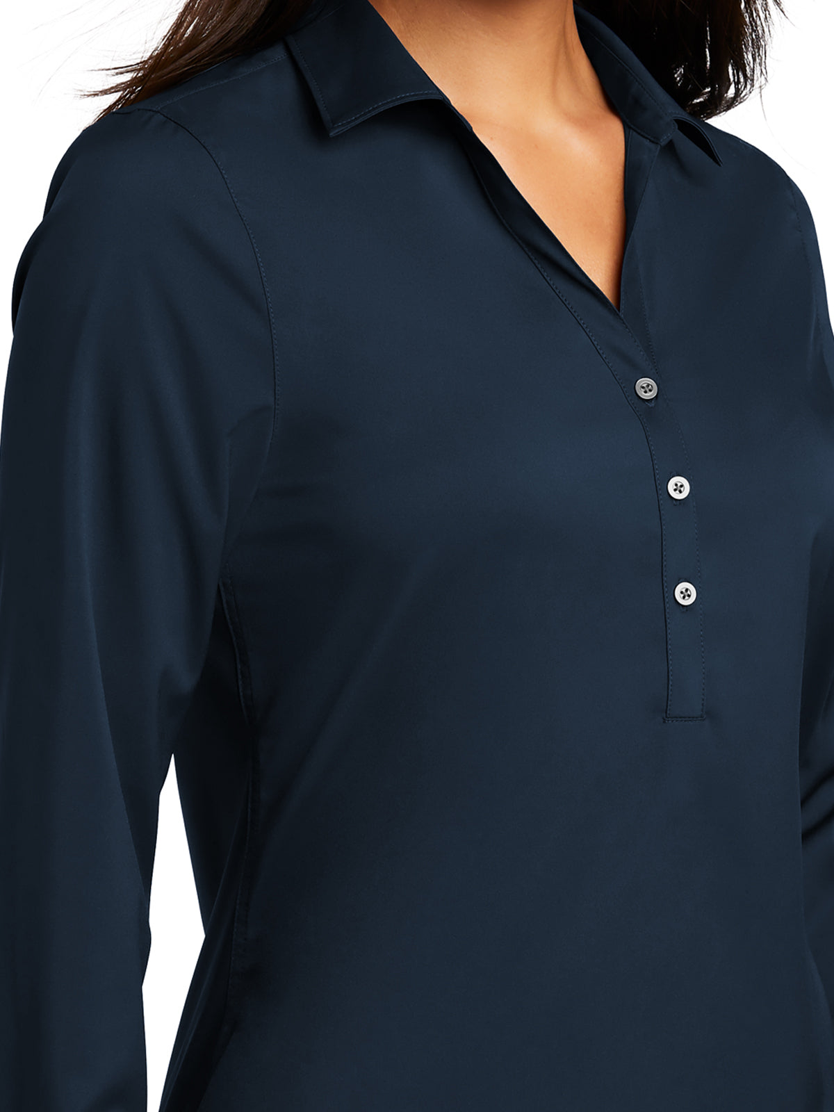 Women's 3 Button V-Neck Stretch Tunic