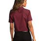 Women's Short Sleeve Button Up Shirt - LW809 - Burgundy