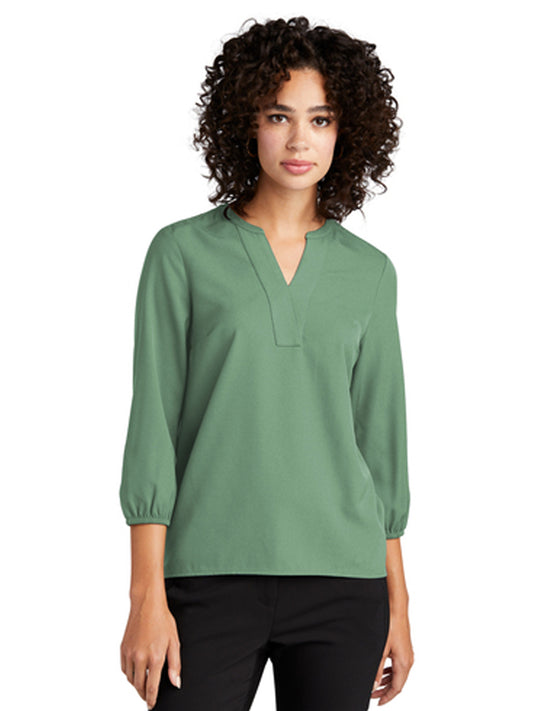 Women's Pocketless 3/4-Sleeve Blouse Top - MM2011 - Sage