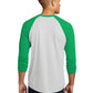 Unisex 3/4 Sleeve Raglan Tee - NL6051 - Envy/Heather White