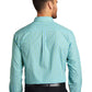 Men's Long Sleeve Gingham Shirt - S654 - Green/Aqua