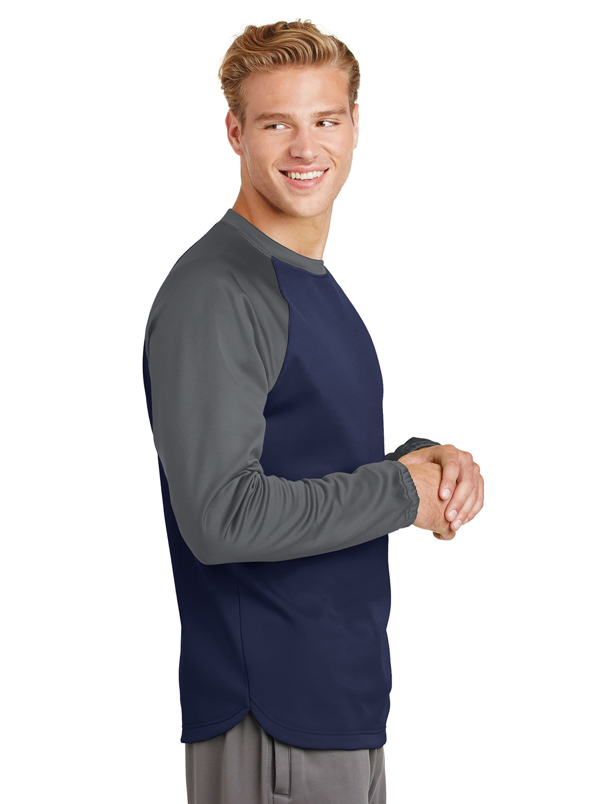 Men's Pocketless Raglan Colorblock Crewneck Sweatshirt