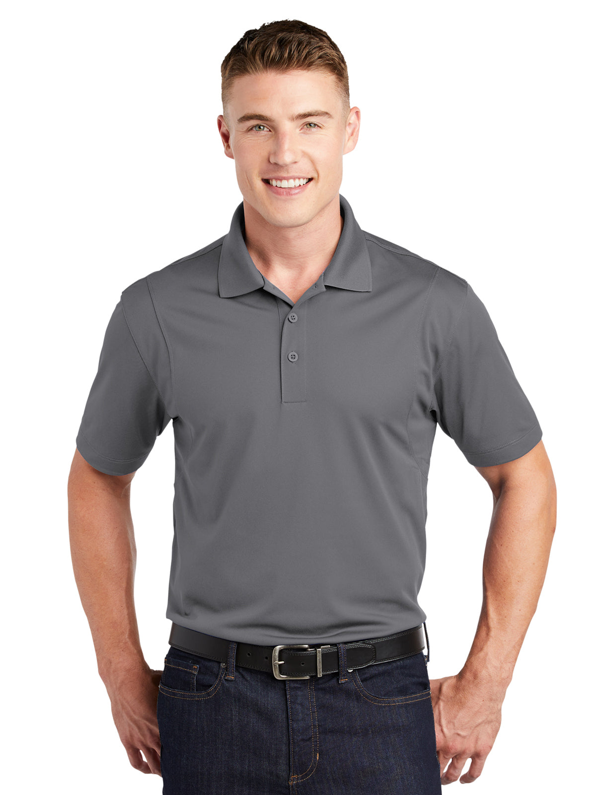 Men's Three-Button Micropique Polo