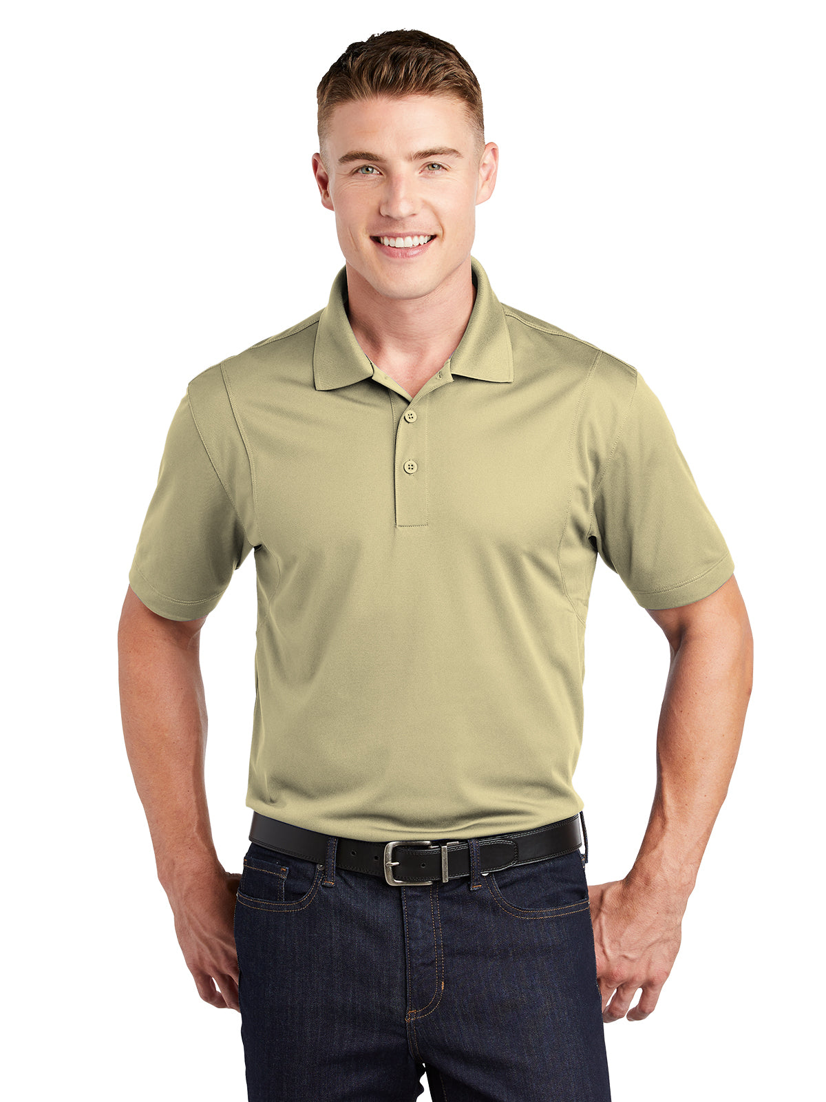 Men's Three-Button Micropique Polo