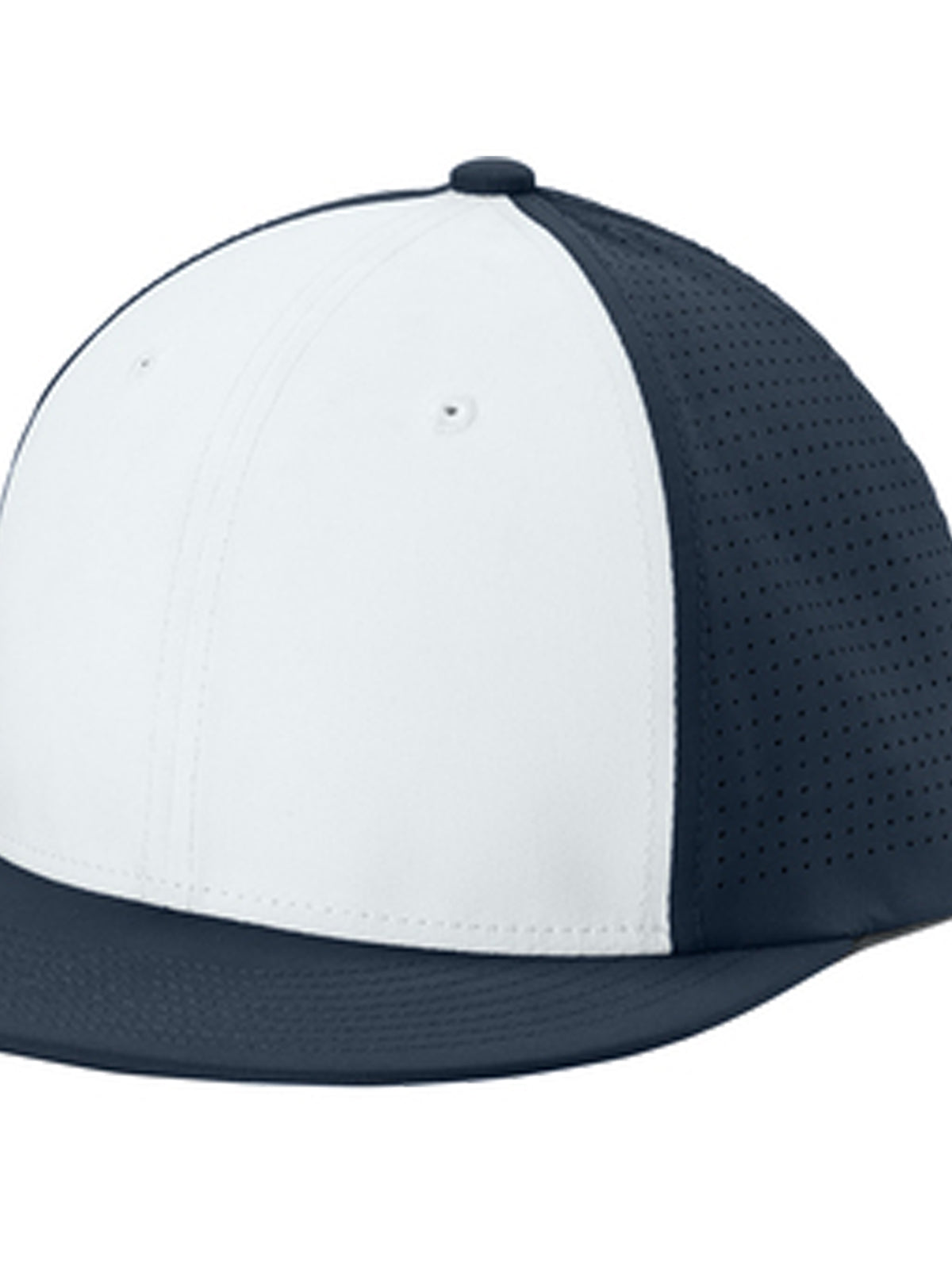 Moisture Wicking Pro-Cut Stretch-Tek Cap - STC64 - White/ True Navy/ True Navy