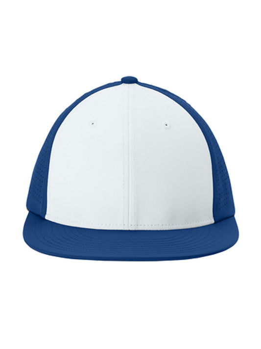 Moisture Wicking Pro-Cut Stretch-Tek Cap - STC64 - White/ True Royal/ True Royal