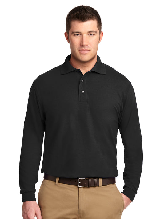 Men's Tall Silk Touch Long Sleeve Polo Shirt